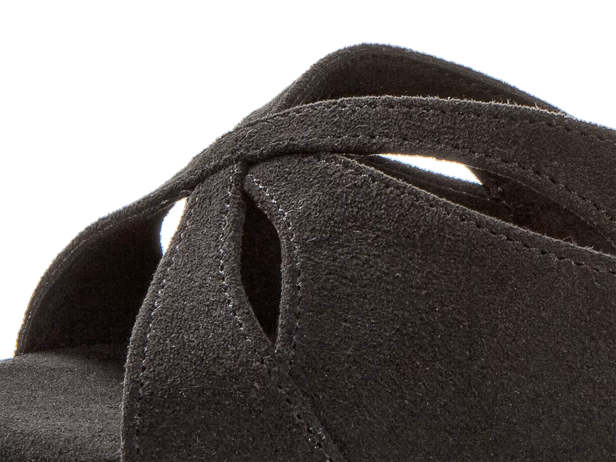 Damen Tanzschuhe Normalweite Flare Absatz 5 cm schwarz Microfaser