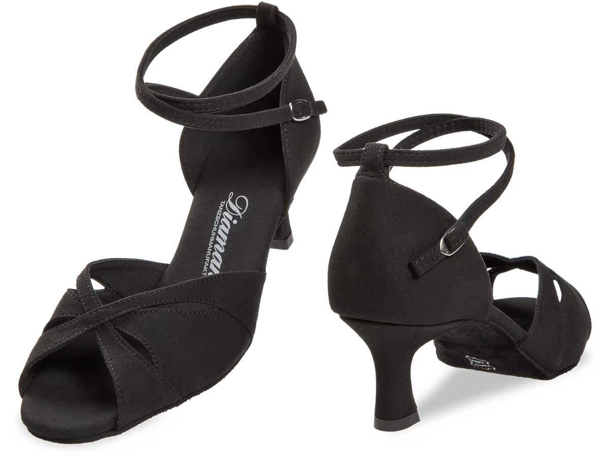 Damen Tanzschuhe Normalweite Flare Absatz 5 cm schwarz Microfaser