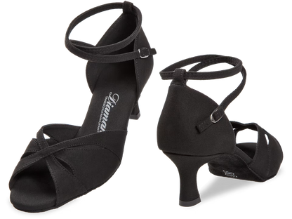 Damen Tanzschuhe Normalweite Flare Absatz 5 cm schwarz Microfaser