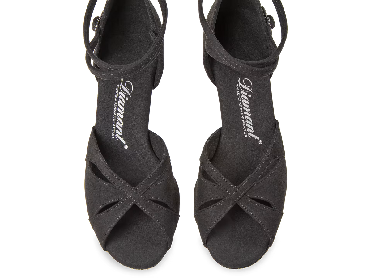 Damen Tanzschuhe Normalweite Flare Absatz 5 cm schwarz Microfaser