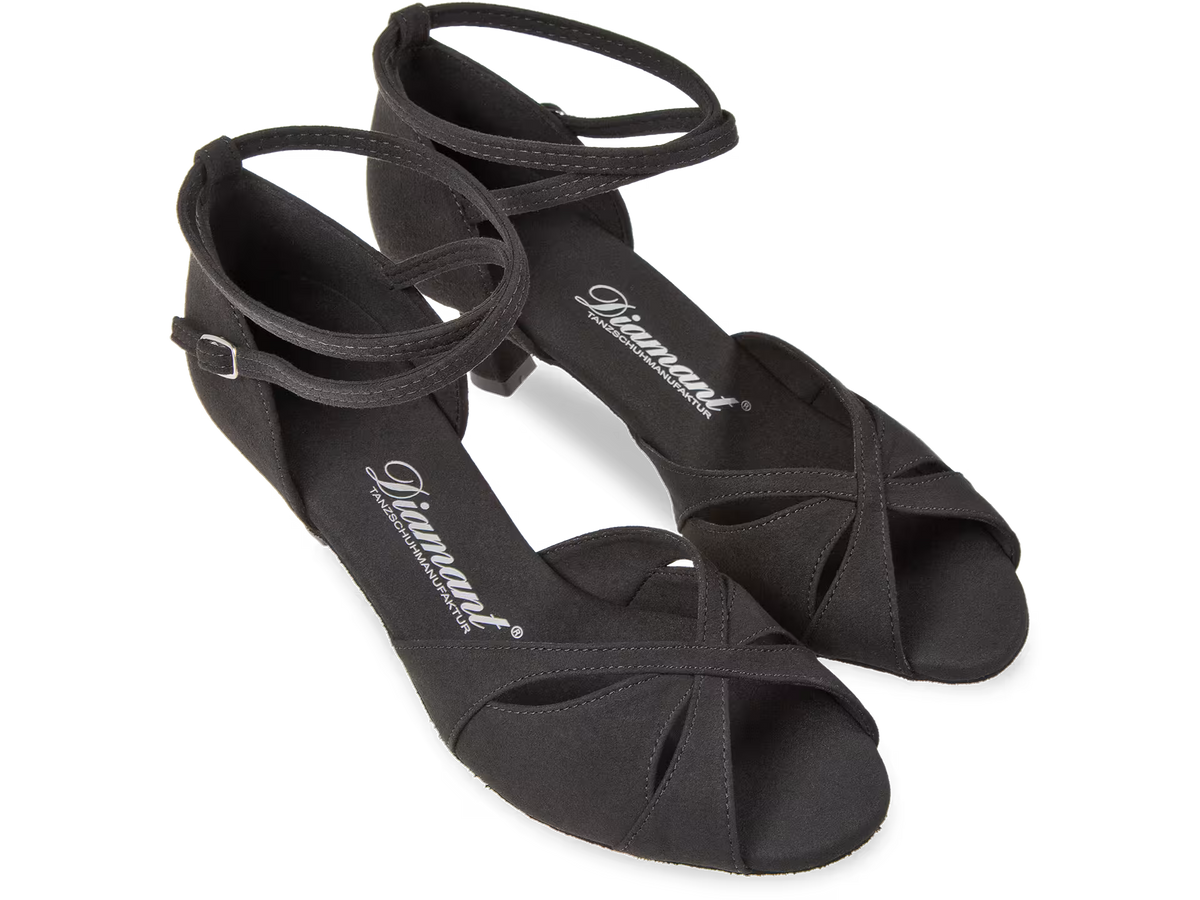 Damen Tanzschuhe Normalweite Flare Absatz 5 cm schwarz Microfaser