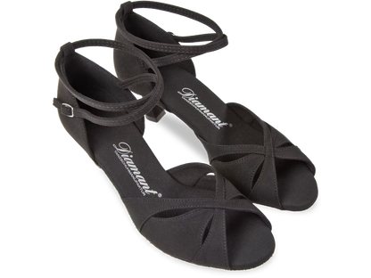 Damen Tanzschuhe Normalweite Flare Absatz 5 cm schwarz Microfaser
