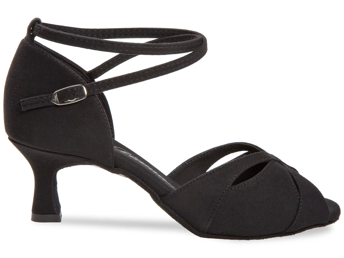 Damen Tanzschuhe Normalweite Flare Absatz 5 cm schwarz Microfaser