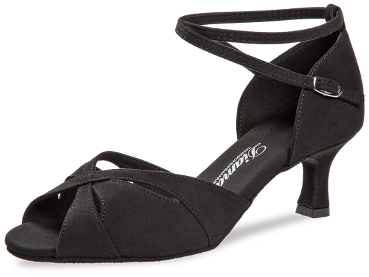 Damen Tanzschuhe Normalweite Flare Absatz 5 cm schwarz Microfaser